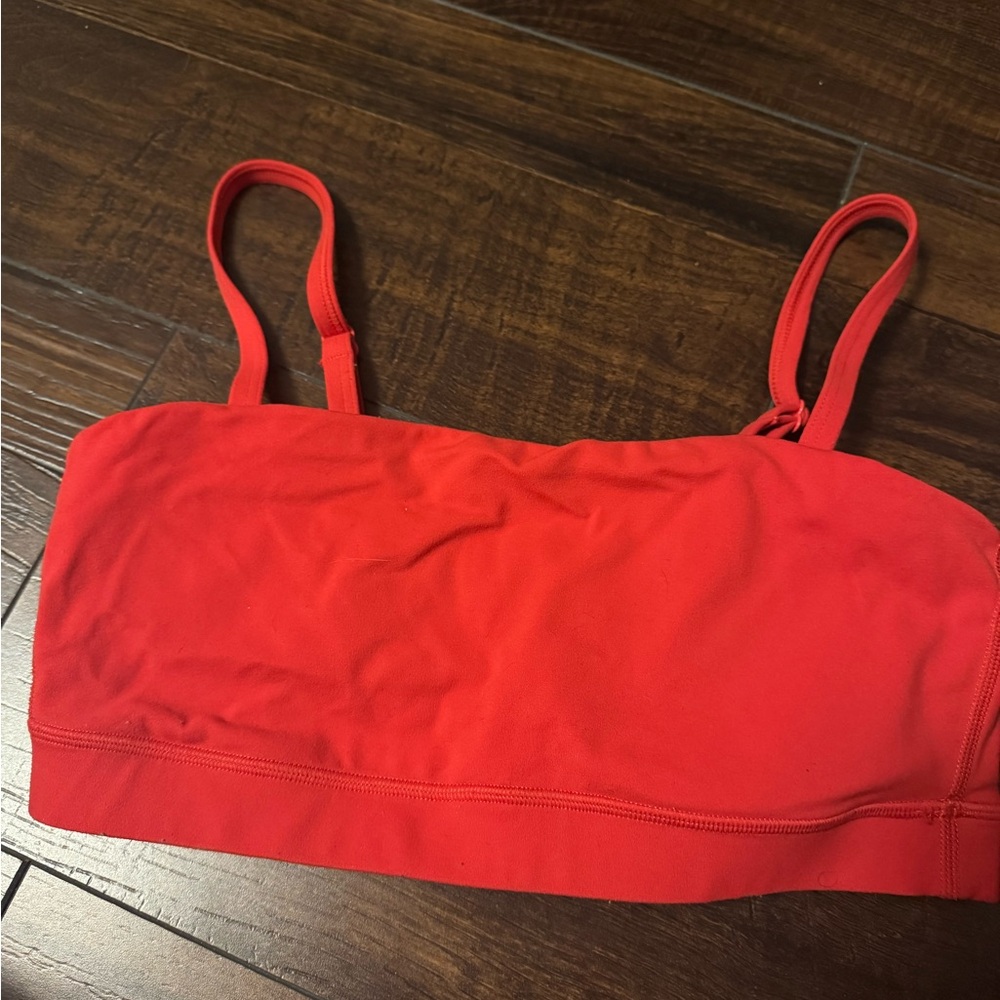 Red Bandau sports bra crzy yoga closet clean out size S